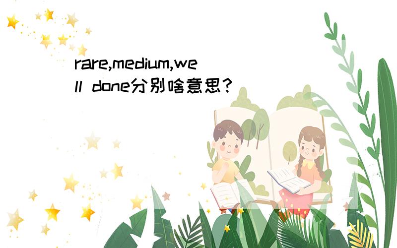 rare,medium,well done分别啥意思?