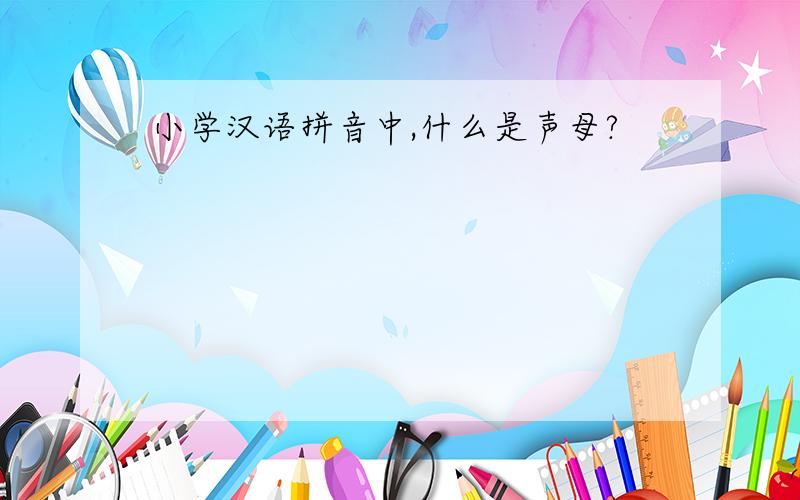 小学汉语拼音中,什么是声母?