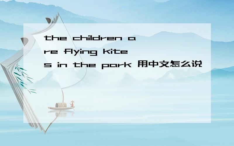 the children are flying kites in the park 用中文怎么说